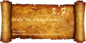 Khély Fausztina névjegykártya